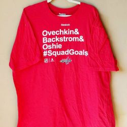 Vintage NHL Washington CAPITALS Ovechkin Reebok T Tee Shirt Top Size XXl Extra Large 2 Xl Red Short Sleeve Men's 