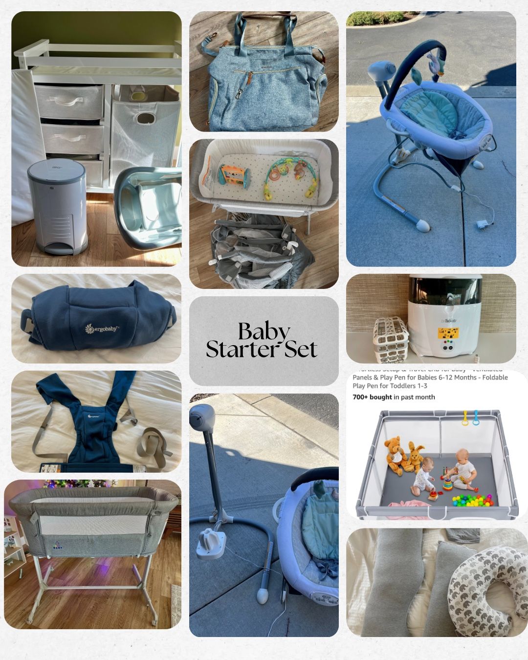 Bassinet, Changing Table, Swing, Playpen, Changing Pad, Pregnancy Pillow, Diaper Pail + More