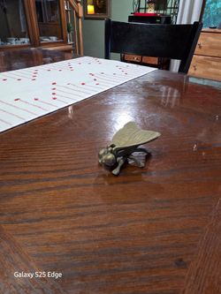 Vintage brass fly trinket box