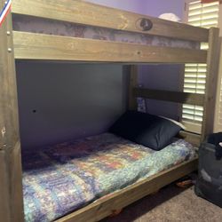 Twin bunk bed. Real wood.