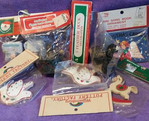 7 packs of single Christmas ornaments vintage NIP