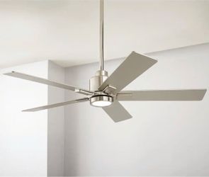 Zandra 52 in. White Changing Integrated LED Indoor Brushed Nickel Ceiling Fan w/Light Kit and Remote Powered by Hubspace