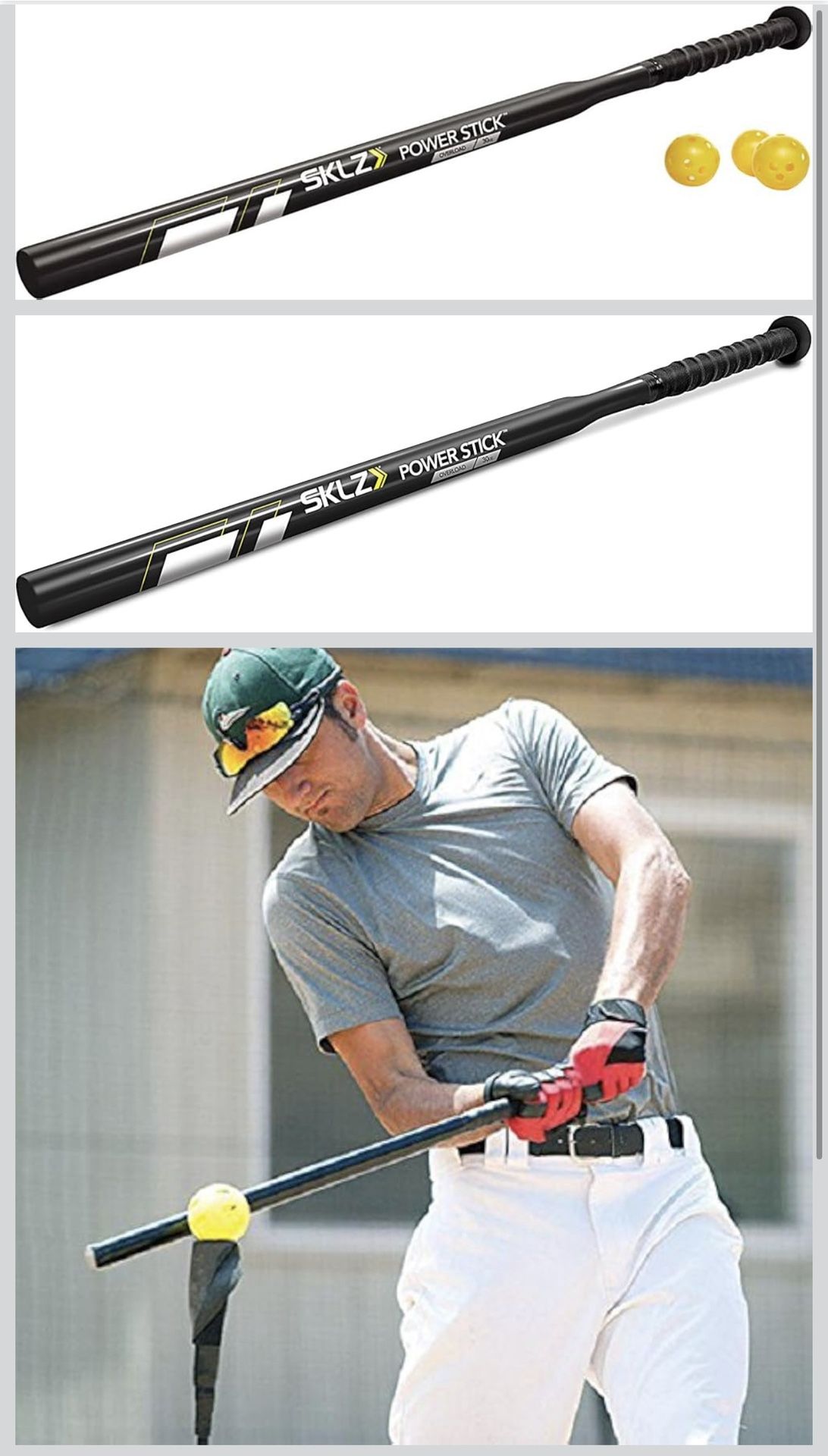 SKLZ Power Stick Baseball and Softball Training Bat for Strength