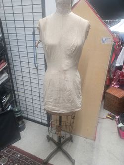 Vintage Dress Form Mannequin on Rolling Stand
