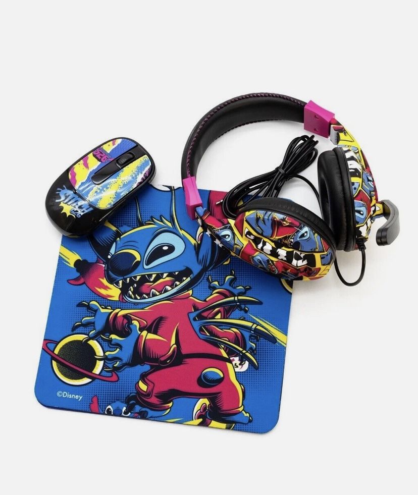 DISNEY LILO & STITCH Headset / Wireless Mouse / Mousepad