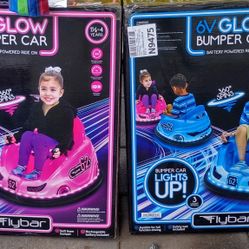 6V Blue Glow Bumper Car, Battery Powered Ride on for Children, Ages 1.5+, by Flybar