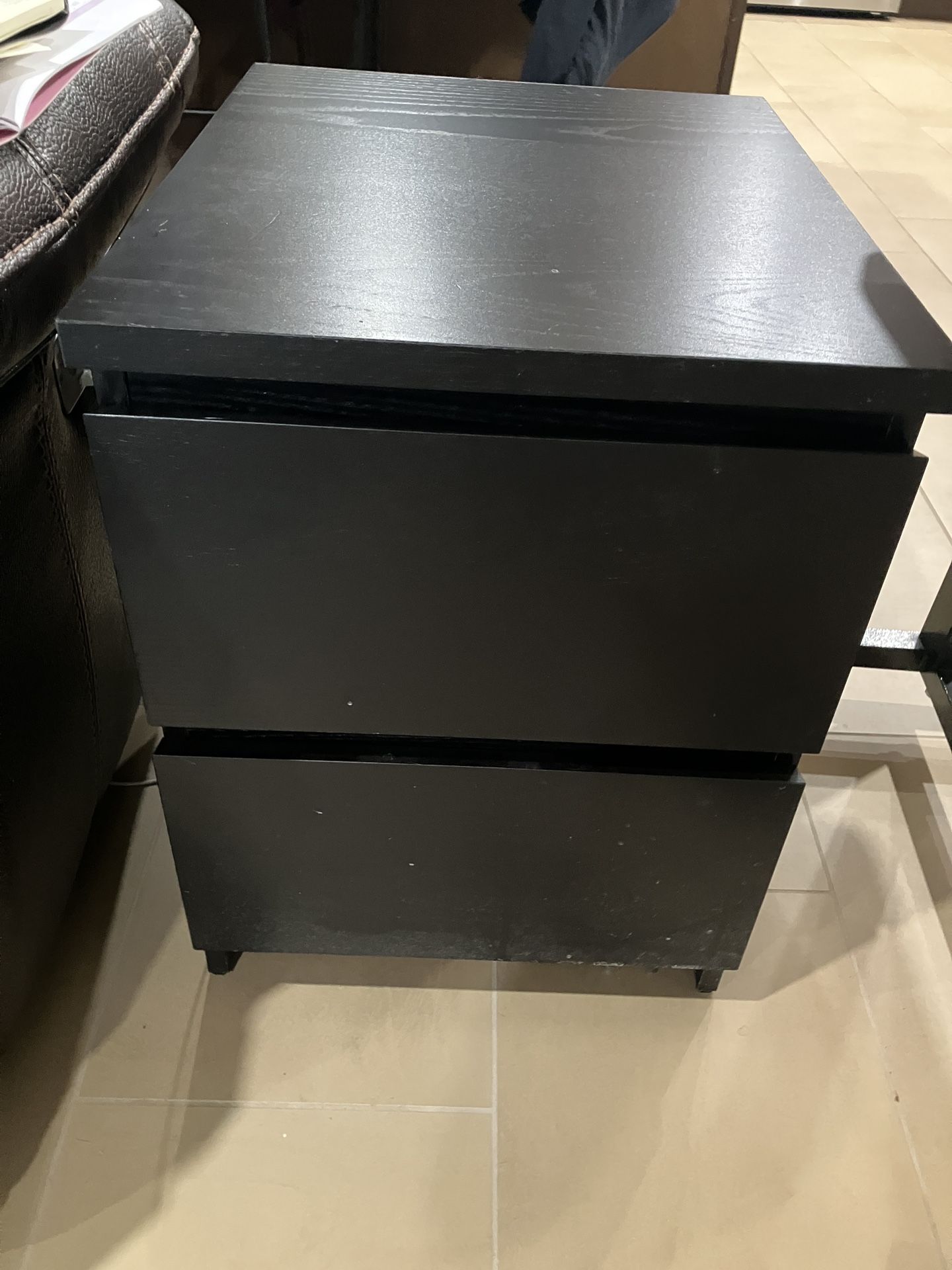 IKEA Black Brown Set Of 2 Nightstands