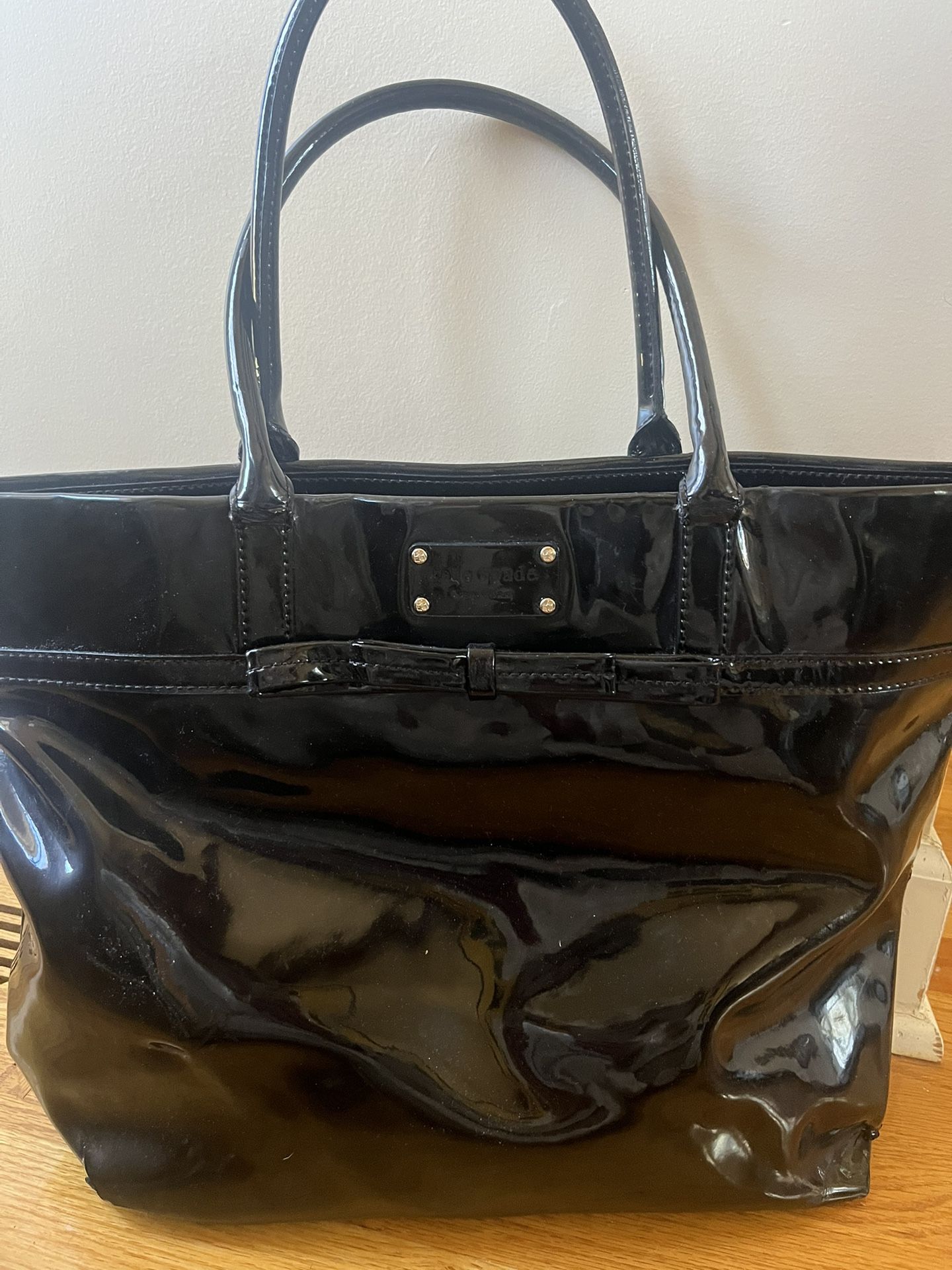 Kate Spade Black Patent Leather Bag with Bow