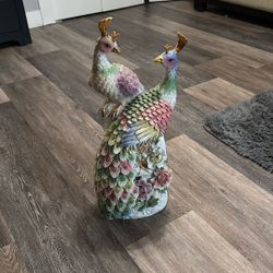Porcelain Peacock Statue
