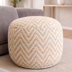 Stylish Patterned Pouf / Ottoman – Multicolor Design