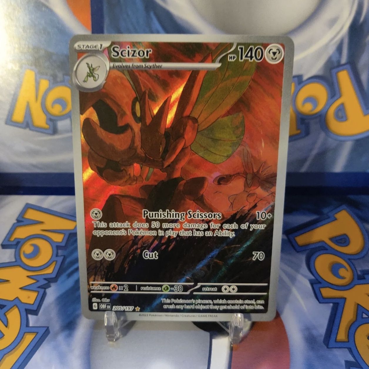 NM Pokemon Obsidian Flames Scizor Illustration Rare Full Art 205 #205/197  for Sale in Plano, TX - OfferUp