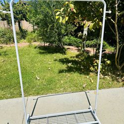 Metal Clothing Garment Rack Organizer With Lockable Wheels Size Length 40", Width 16", Height 64"