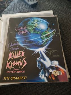 Killer clowns from outer space Chiodo brothers autograph with Beckett authentication