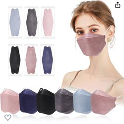 50PCS KF94 Mask, 4 Ply Breathable Comfort Individually Wrapped Disposable Face Mask, 3D Fish Type KF94 Masks for Adults, KF94 Face Masks Suitable for