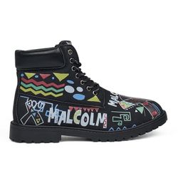 Custom Malcolm X Black Boots Mens Size 10 & 12