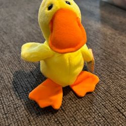 RARE Quackers The Duck Ty Beanie Baby Original 1993 Retired PVC pellets Vintage