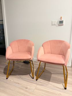 Pink Velvet Tub Chair Set