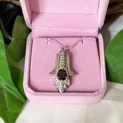 New, Custom Made 12 Gram Sterling Silver Space Camp Space Shuttle Pendant with a genuine gemstone