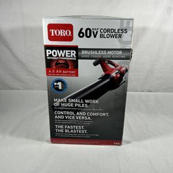Toro 60V Max Leaf Blower Brand New With Battery And Charger