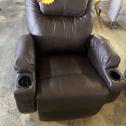 Big and Tall Chocolate Brown Recliner Swivel and Rocking Chair with Power Massage $230  📍 Warehouse Address: 2745 Boone St Columbia, SC 29204 (Behind