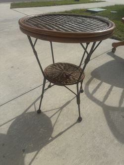 Wicker 2 Layer Side Table H22x18x18