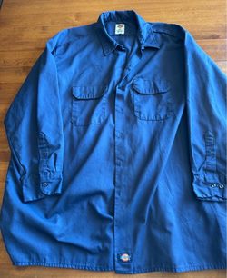 Dickies Long Sleeve Work Shirt Navy Blue