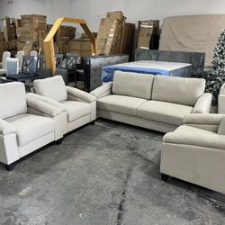 4 pieces sofa set dark beige