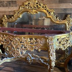 Gilded Console Table, Mirror and Sofa