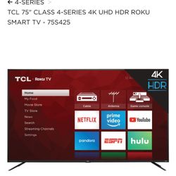 TCL 75" 4K UHD HDR Roku Smart TV 