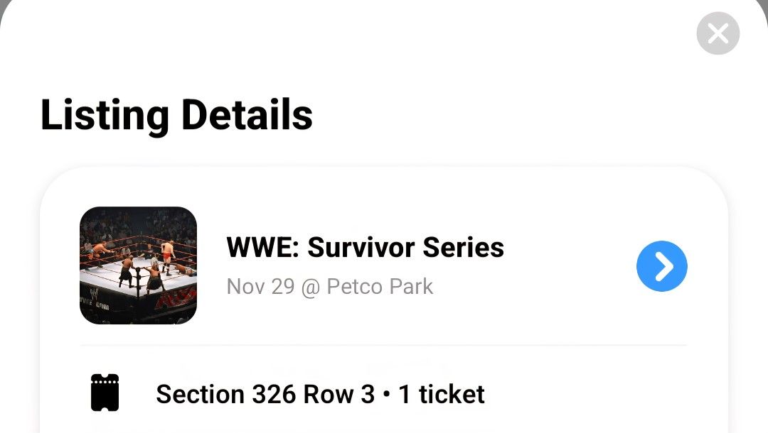 WWE SURVIVOR SERIES 2025 TICKET