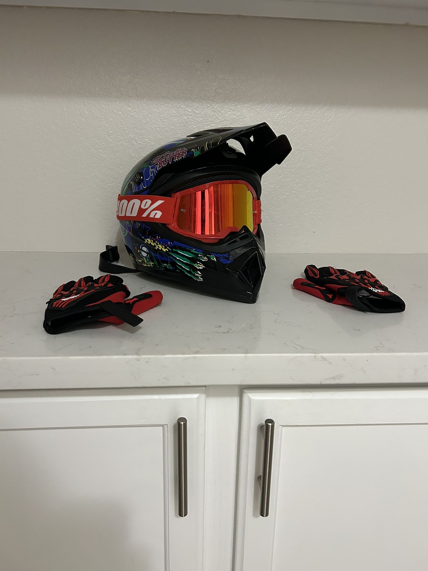 Bike/Ebike Helmet Gloves And Goggles 