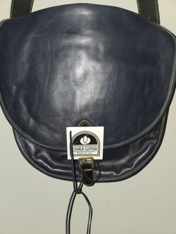 Charlie Leather Crossbody Bag in Dark  Blue