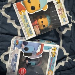 Funko pops Winnie The Pooh And Stitch 