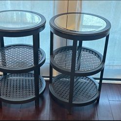 Set Of 2 Mirrored Side Tables