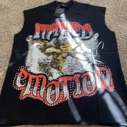 Sleeveless Rhinestone Mixed Emotions T-Shirt