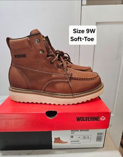 Wolverine Soft Toe Work Boots Size 9.