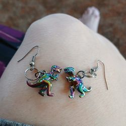 Dinosaur Earrings Handmade 