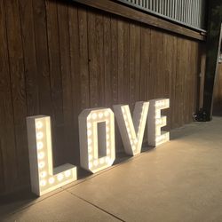 Marquee letters LOVE