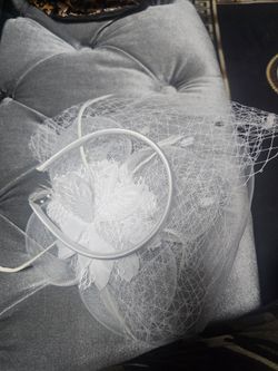 Wedding hat has a little veil