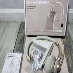Wireless Headphones with Microphone Noise Canceling & USB Dongle,