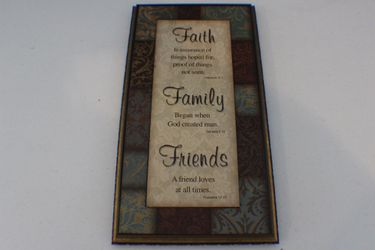 Faith, Family, Friends  With Bible Verses Wall Art