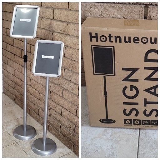 Pedestal Floor Standing Display Sign Holders, 2 Pack
