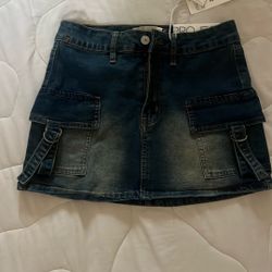 Street Wear Denim Cargo Skirt 