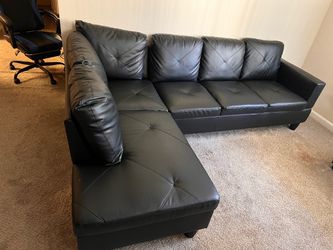 Leather sectional