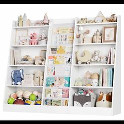 5-Tier Kids Bookshelf with Storage Pockets