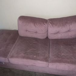 Pink Sectional With Ottoman 