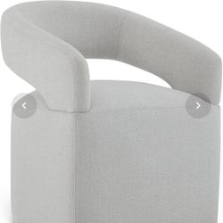 Upholstered Dining Chairs With Casters Modern Barrel Side Armchair With Rollers For Diningroom Bedroom Livingroom Reading Room,Light Grey,1PCS Light G