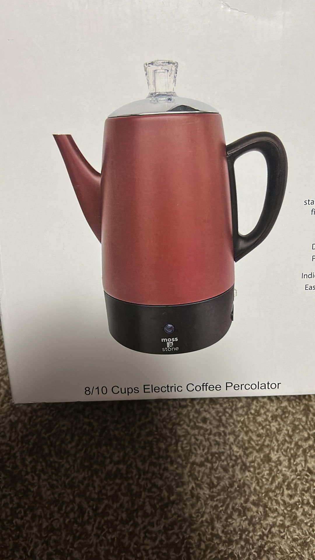 Moss & Stone Electric Coffee Percolator + Mystery Gift