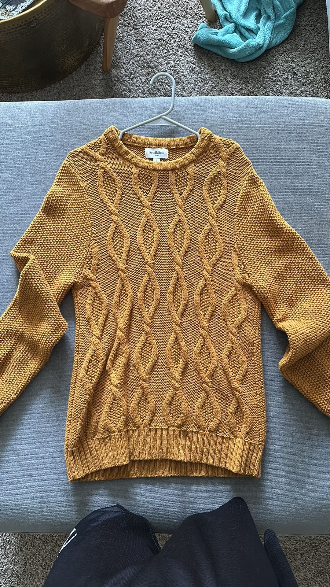 Mustard Cable Sweater Goodfellow & Co. size small.