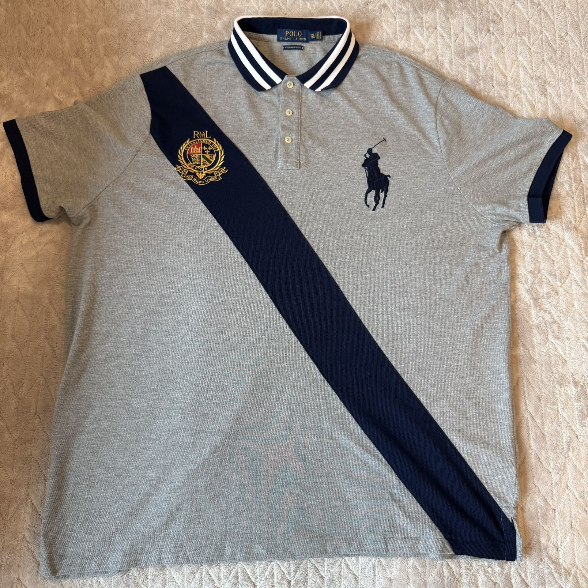Polo Ralph Lauren Big Pony Grey Custom Slim Fit Mens Sz XXL